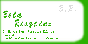 bela risztics business card